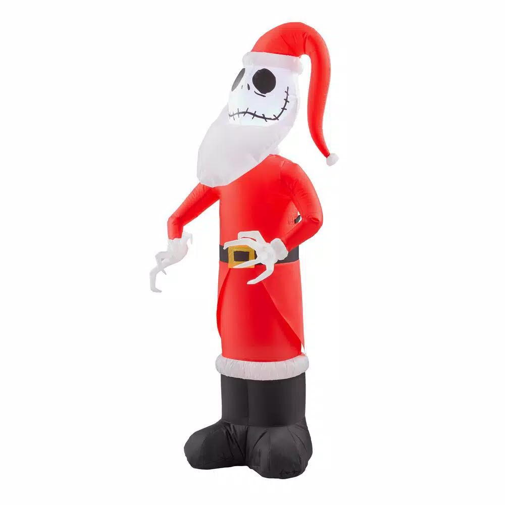 Disney Nightmare Before Christmas 4 ft. Jack Skellington as Santa Inflatable Holiday Decoration