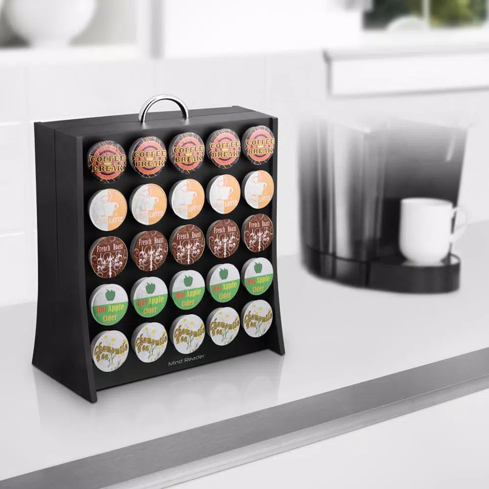 Mind Reader Wall 50-Capacity Black K-Cup Storage Rack for Keurig Coffee Makers