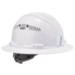 Ergodyne Skullerz 8973 Class C Full Brim Vented Hard Hat with Ratchet Suspension - White thumbnail 1