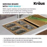KRAUS 16.75 in. Workstation Sink Accessory Set with Bamboo Board, Stainless Steel Mixing Bowl and Colander thumbnail 7