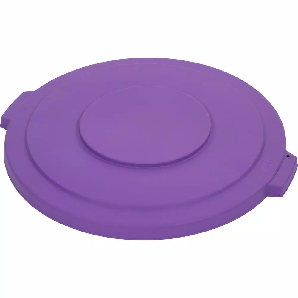 Carlisle Bronco 44 Gallon Purple Round Trash Can Lid, 3-Pack