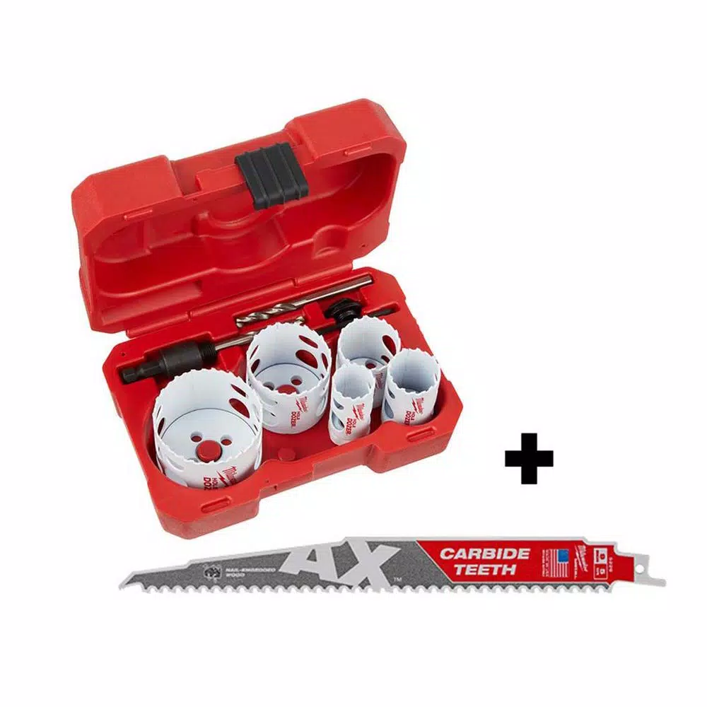 Milwaukee Hole Dozer 9-Piece Bi-Metal Hole Saw Set with AX Carbide Reciprocating Saw Blade