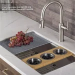 Kraus 16.75 in. Bamboo Workstation Kitchen Sink Serving Board Set with 3 Stainless Steel Prep Bowls thumbnail 5