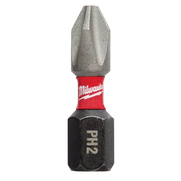 Milwaukee SHOCKWAVE 1 in. Phillips #2 Impact Bits, 25-Piece Set