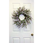 Worth Imports 22 in. Pink Lavender Silk Wreath with Greenery on Natural Twig Base thumbnail 2