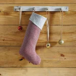 VHC Brands Tannen 20 in. Cotton and Wool Traditional Christmas Stocking - Deep Red and Nickel Grey thumbnail 2