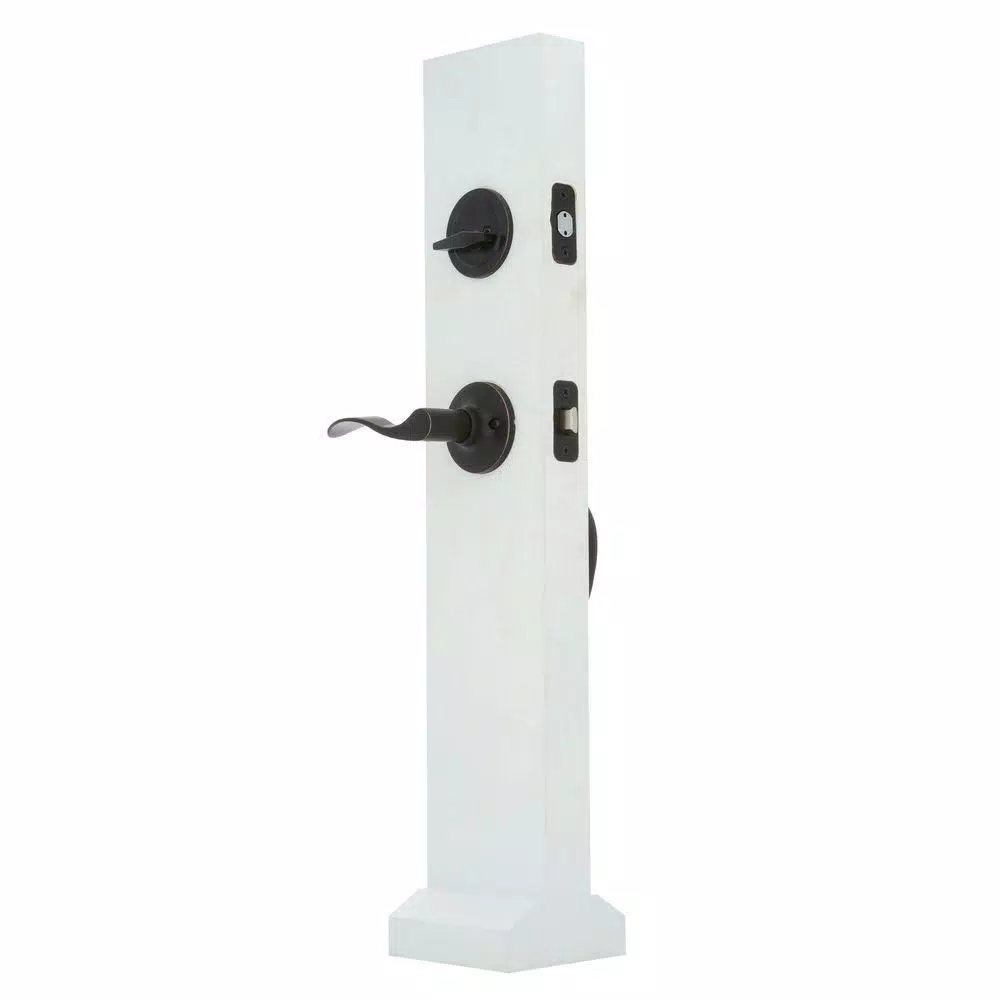 Weslock Premiere Essentials Hillcrest Single Cylinder Oil-Rubbed Bronze Handleset with New Haven Lever