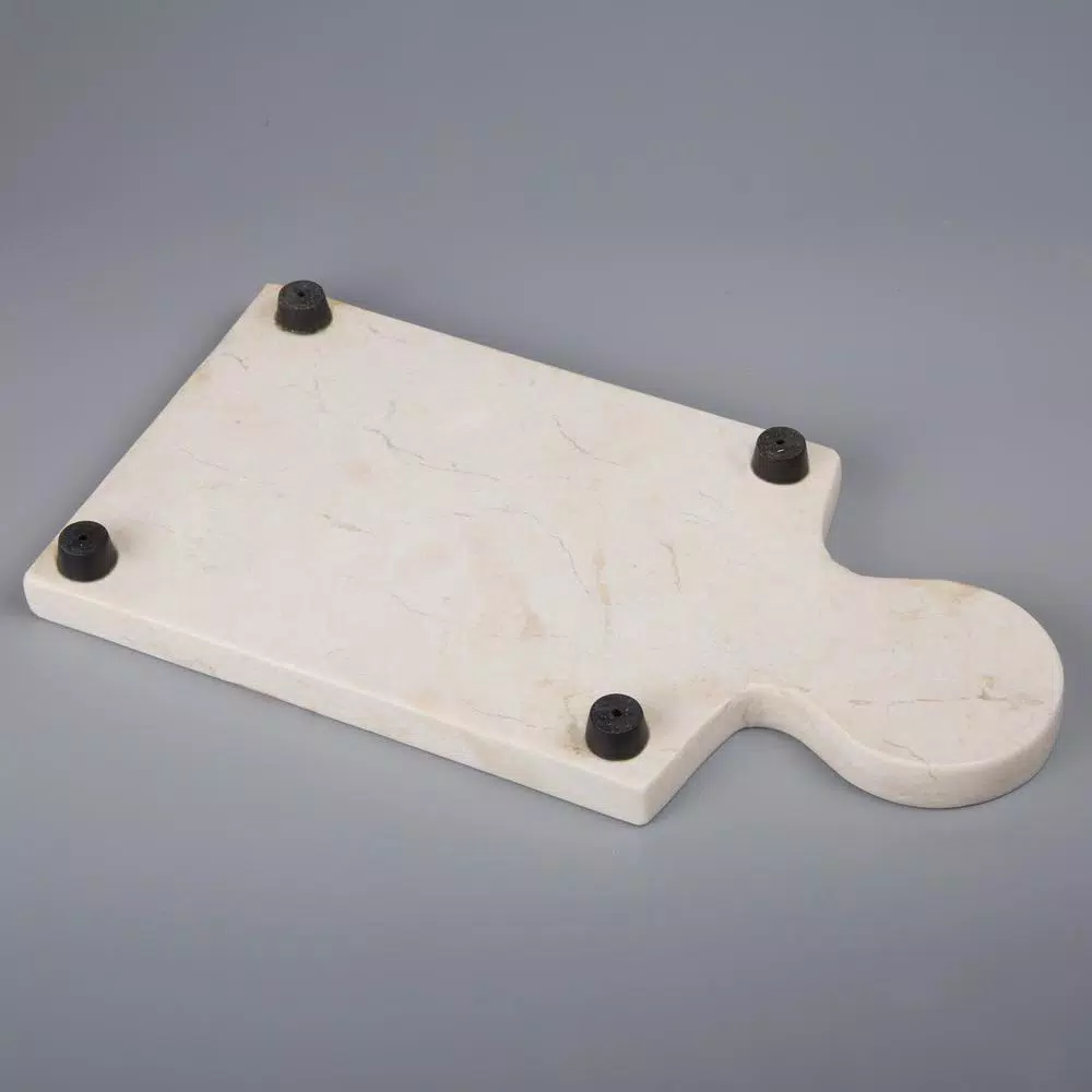 Creative Home 12 x 6 in. Natural Champagne Marble Cheese Board - Beige Octagonal Serving Tray
