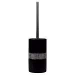 Unbranded Black Ceramic Luxury Toilet Brush Holder with Sequin Accents and Stainless Steel Handle thumbnail 1