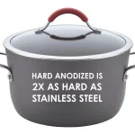 Rachael Ray Cucina 11 in. Hard-Anodized Aluminum Nonstick Square Grill Pan, Cranberry Red and Gray thumbnail 3