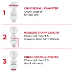 TowSmart 12,000 lb. Capacity Chrome Hitch Ball, 2-5/16 in. Ball Diameter, 1-1/4 in. Shank thumbnail 5