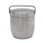 Unbranded Apple 6.75 in. Stainless Steel Ice Bucket with Lid, Matte Finish thumbnail 1