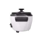 BLACK+DECKER 3-Cup White Electric Rice Cooker with Steaming Basket and Non-Stick Pot thumbnail 2