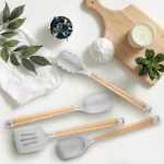 Skandia Beechwood 4-Piece Kitchen Tool Set with Silicone Heads thumbnail 2