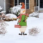Glitzhome 36 in. Metal Snowman Holiday Decor - 3-in-1 Yard Stake, Standing, or Wall Hanging Decoration thumbnail 8