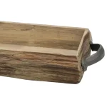 Stonebriar Collection Stonebriar Brown Wooden Bark Decorative Tray with Metal Handles thumbnail 3