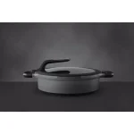 BergHOFF GEM Stay Cool 4.9 qt. Cast Aluminum Nonstick Saute Pan with Glass Lid, Gray thumbnail 5