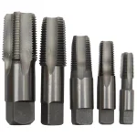Drill America 5 Piece Carbon Steel NPT Pipe Tap Set (1/8 in. to 3/4 in.) thumbnail 1
