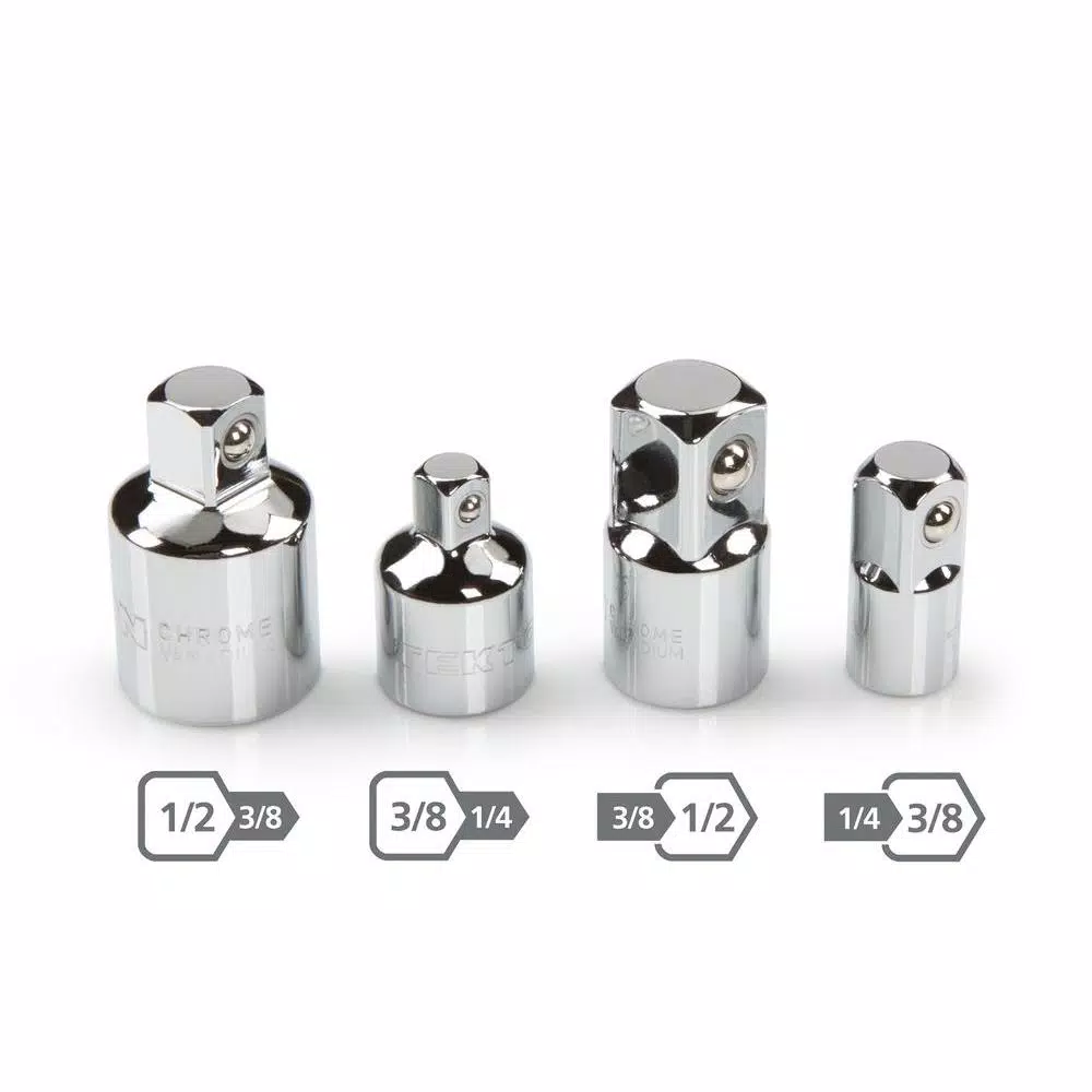 TEKTON 4-Piece Adapter and Reducer Set, Chrome Vanadium Steel Socket Adapters