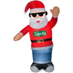 Gemmy 6 ft. Animated Inflatable Dancing Santa with Headphones and Shades - Airblown Holiday Decor thumbnail 2