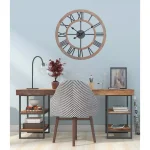 Utopia Alley 24-inch Oversized Roman Numeral Wall Clock - Multi-Tone Wood & Metal thumbnail 3