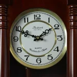 Bedford Clock Collection Cherry Oak Pendulum Wall Clock with 4 Chime Melodies and Carved Accents thumbnail 2