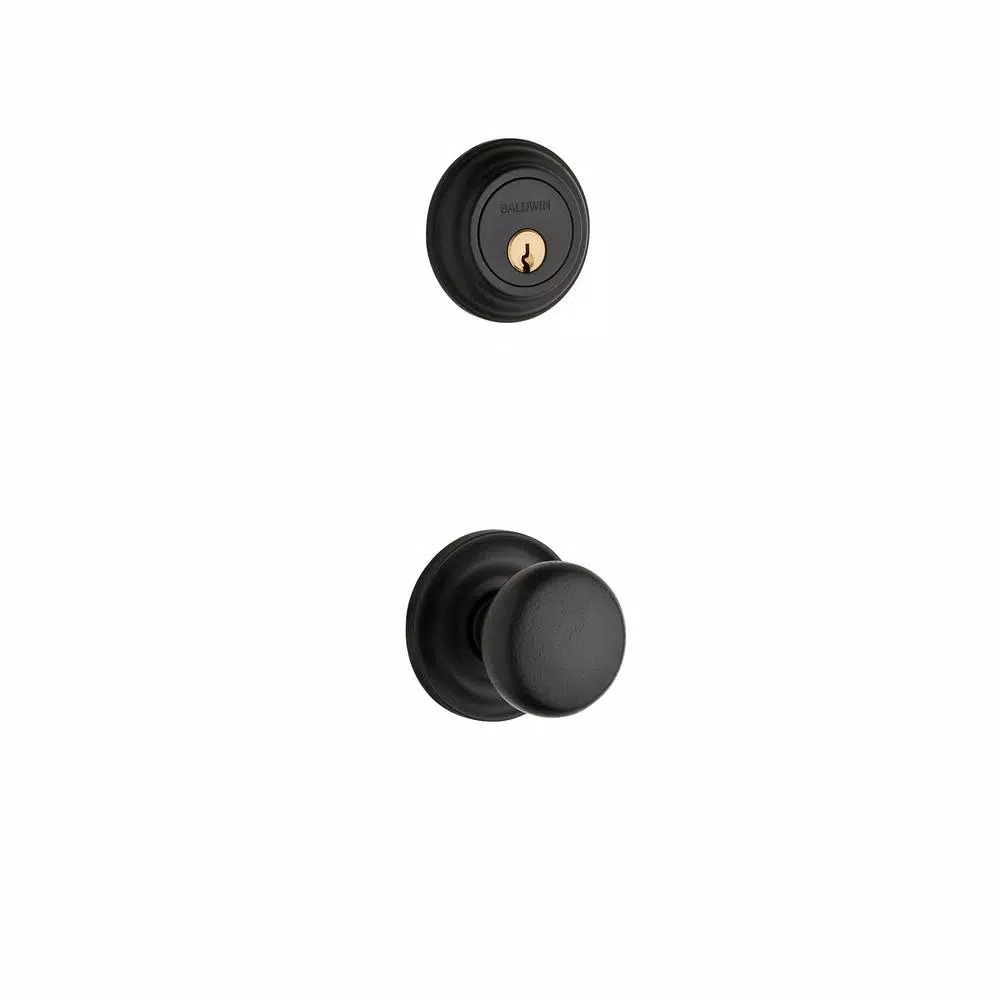 Baldwin Logan Distressed Oil-Rubbed Bronze Double Cylinder Door Handleset