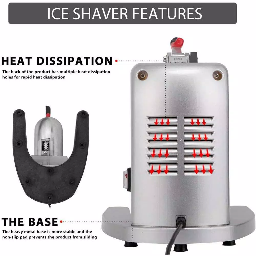 VIVOHOME 11 oz Electric Ice Crusher and Snow Cone Machine, Dual Blades, Silver Stainless Steel