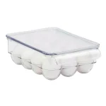 Unbranded Clear 12-Egg Holder Fridge Bin with Removable Stackable Lid thumbnail 1