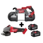 Milwaukee M18 FUEL 18V Brushless Deep Cut Band Saw & 5" Grinder Combo Kit with (2) 6.0 Ah Batteries thumbnail 1