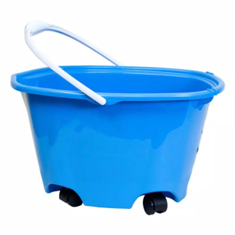 Quickie 5 Gal. EZ-Glide Blue Plastic Rolling Buckets with Casters (4-Pack)