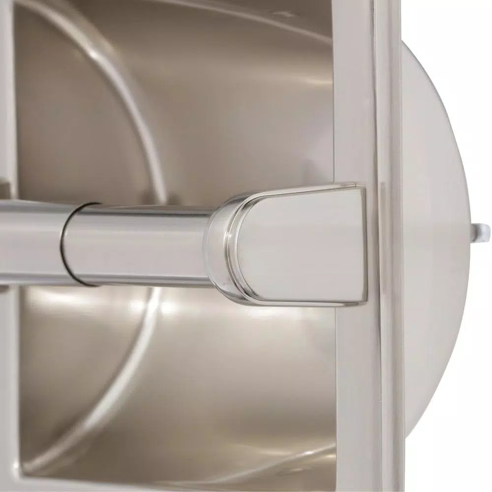 Franklin Brass Jamestown Recessed Toilet Paper Holder with Beveled Edges, Brushed Nickel