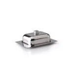 BergHOFF Cubo 18/10 Stainless Steel Butter Dish - Modern Polished Mirror Finish thumbnail 1