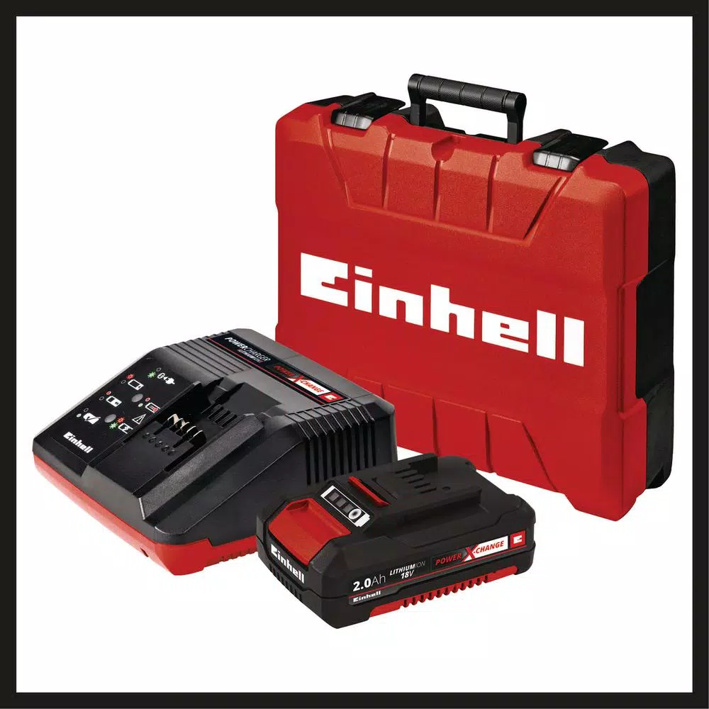 Einhell PXC 18V Cordless Drill Driver Kit with 2.0 Ah Battery, Fast Charger, and 1/2 in. Keyless Chuck