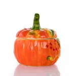 Gibson Home Stoneware Pumpkin Cookie Jar with Lid, Orange thumbnail 4