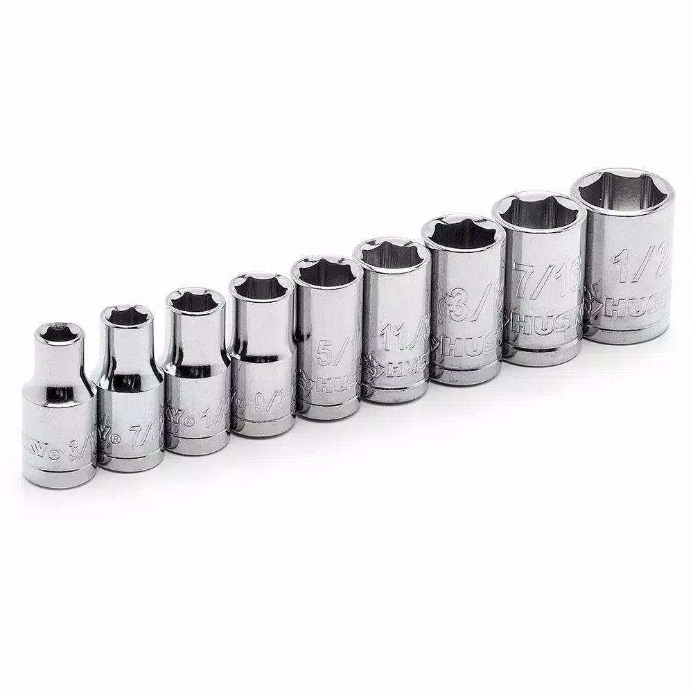Husky 20-Piece 1/4 in. Drive Ratchet and Socket Set, SAE/Metric