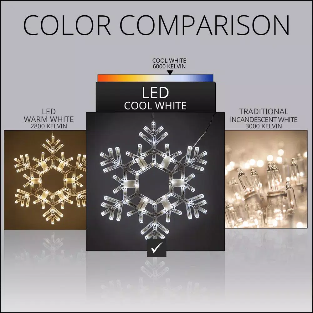 Kringle Traditions 20 in. 70-Light LED Cool White Folding Snowflake Decoration
