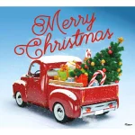 My Door Decor 7 ft. x 8 ft. Red Truck Christmas Garage Door Mural Banner thumbnail 1