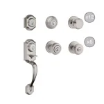 Kwikset Montara Keyed Entry Handleset with Single Cylinder Deadbolt, Satin Nickel thumbnail 1