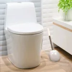 Bath Bliss 14 in. Ceramic Dome Toilet Brush and Holder Set with Stainless Steel Handle, Iridescent thumbnail 2