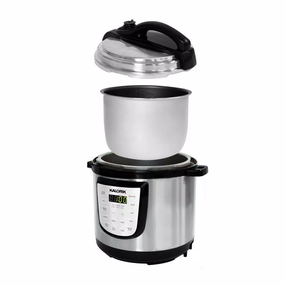 KALORIK 6 Qt. Stainless Steel Digital Multi-Cooker, Electric Pressure Cooker, Slow Cooker, and Rice Cooker