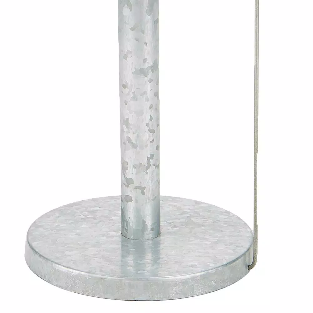 Mind Reader Silver Galvanized Steel Freestanding Paper Towel Holder - Multi-Purpose Countertop Stand