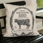 Heritage Lace Butterfield Farms 22x22 in. Tan and Cream Striped Farmhouse Pillow Cover thumbnail 1