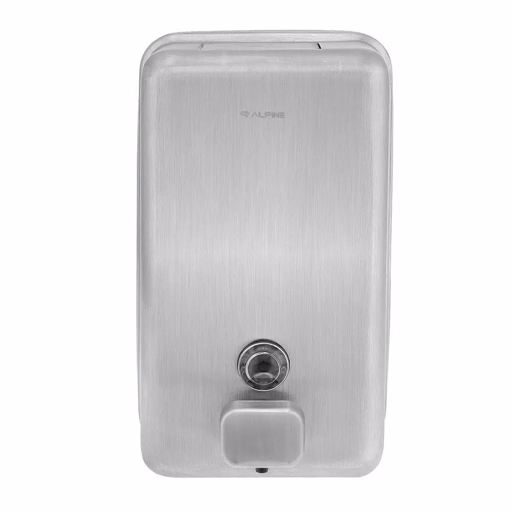 Alpine Industries 1200ml Stainless Steel Manual Liquid Soap Dispenser - Wall Mounted