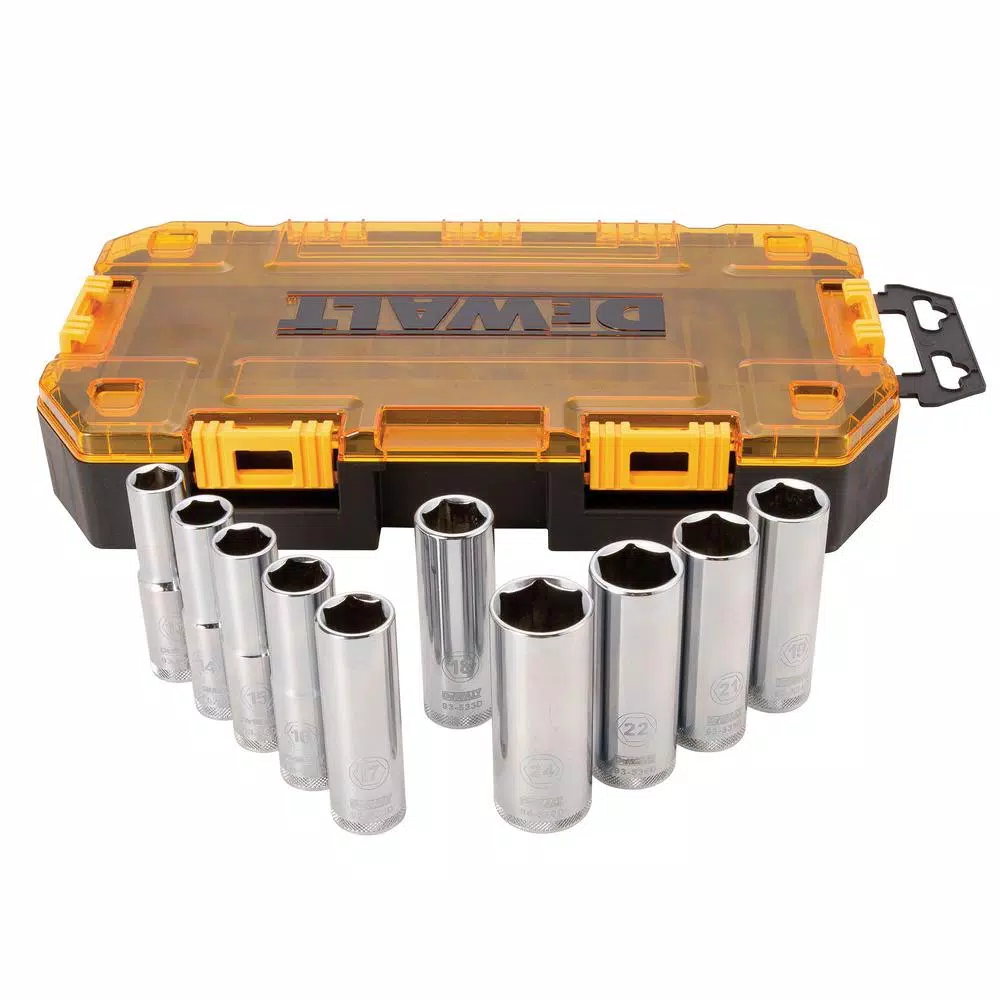 DEWALT 23-Piece 1/2 in. Drive Ratchet and Socket Set with Deep Sockets