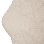Glitzhome 22 in. White Knitted Christmas Stocking with Red Trim and Pompoms thumbnail 3
