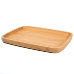 Creative Home Natural Bamboo Rectangular Serving Tray, 11 x 14 inch Coffee Tea & Dessert Platter thumbnail 1