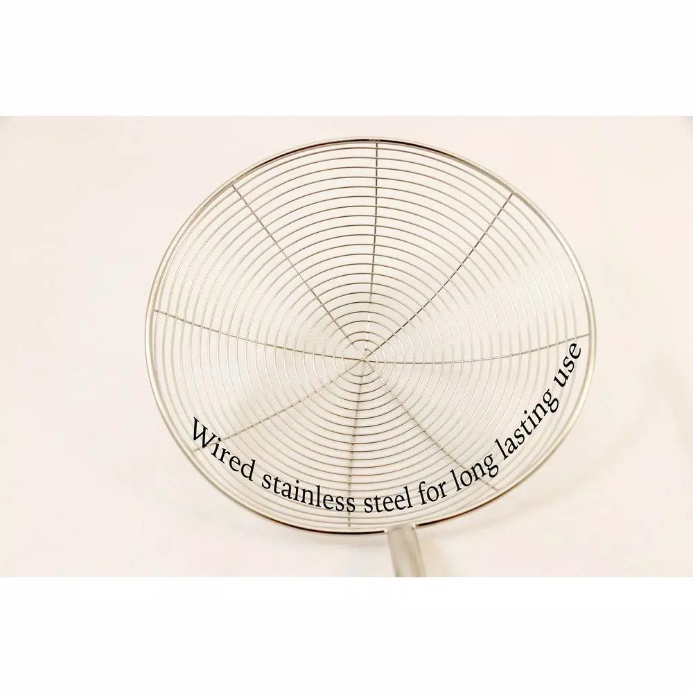 ExcelSteel 6.25 in. Stainless Steel Wire Strainer with Ceramic Rose Handle and Hanging Hook