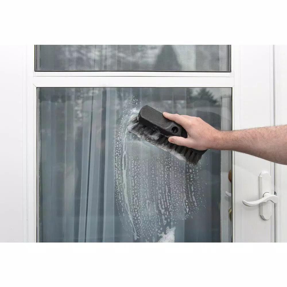Quickie 9 in. Poly Fiber Siding Scrub Brush with Hose Connection