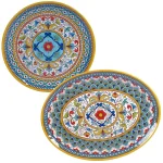 Certified International Portofino 2-Piece Melamine Platter Set, Multicolored Seasonal Patterns thumbnail 1